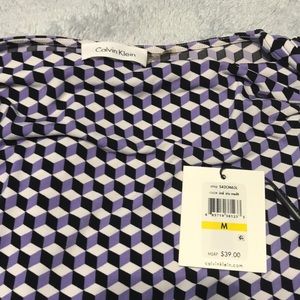 NWT Calvin Klein Sleeveless Top Purple Black Med